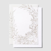 Klassieke Gouden Bloemenkrans Trouwbedekking Vellum Uitnodigingen (Offset)