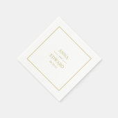 Klassieke gouden blok bruid en bruidegom bruiloft servet (Hoek)