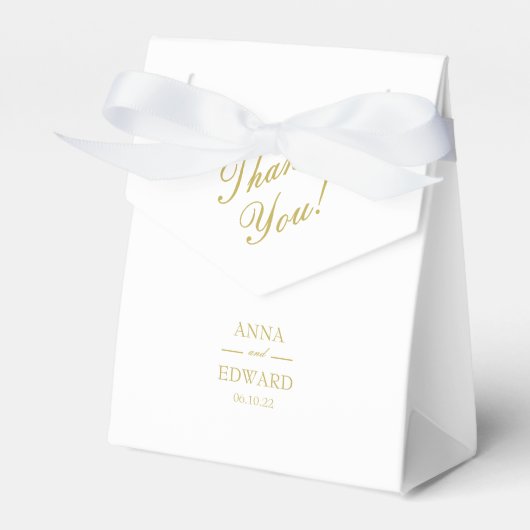 Klassieke gouden blokweddenschap Hartelijk dank vo Bedankdoosjes (Voorkant Zijde)