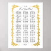 klassieke gouden botanicals Trouwtafel Zitplan Folie Afdrukken (Voorkant)