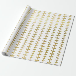 Klassieke gouden botanische bladpatroon trouwverpa cadeaupapier