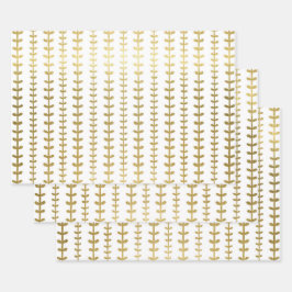 Klassieke gouden botanische bladpatroon trouwverpa inpakpapier vel