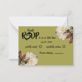 Klassieke Gouden Botanische Bloemen RSVP Notitiekaartje