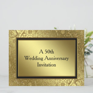 Klassieke Gouden Bruiloft 6.5x8.75 Uitnodiging