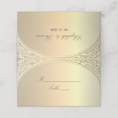 Klassieke gouden bruiloft plaatskaartje (Buitenkant ongevouwen)