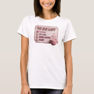 Klassieke Gouden COFFEE EERST RED DE WERELD T-shir T-shirt