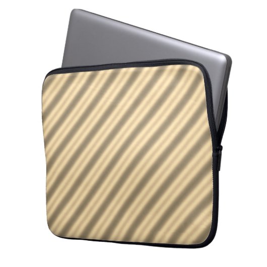 Klassieke Gouden Diagonale Streep Elektronicatas Laptop Sleeve (Voorkant Links)