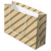 Klassieke Gouden Diagonale Streep Gift Bag Groot Cadeauzakje (Voorkant Gekanteld)