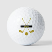 Klassieke Gouden Douanenaam Verjaardagscadeau Golfballen (Voorkant)