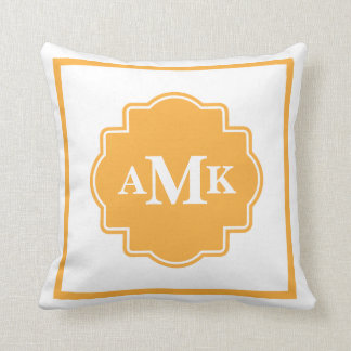 Klassieke gouden en witte monogram Pillow Kussen