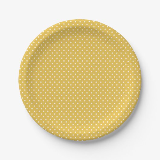 Klassieke Gouden en Witte Polka Dot Borden Papieren Bordje (Voorkant)