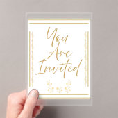 Klassieke gouden en witte uitnodiging (Insitu (Draagbaar))
