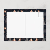 Klassieke gouden en zwarte kerstboom foto feestdagenkaart (Achterkant)