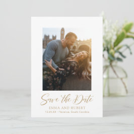 Klassieke Gouden Foto Elegante Trouwdag Save The Date