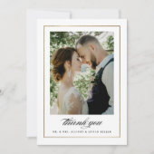 Klassieke gouden fotobruiloft bedankkaart (Voorkant)