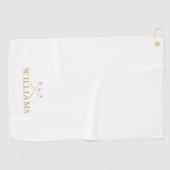Klassieke gouden gepersonaliseerde naamgolfclubs golfhanddoek (Horizontaal)