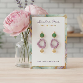 Klassieke Gouden Glitter Marmer Sieraden Displayka Visitekaartje