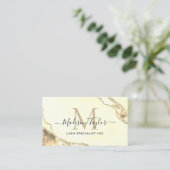 Klassieke Gouden Glitter Marmeren Agaat Monogram Q Visitekaartje (Staand voorkant)