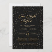 Klassieke gouden glitter proefbruiloft diner kaart (Voorkant)
