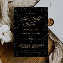 Klassieke gouden glitter proefbruiloft diner kaart