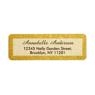Klassieke Gouden Glitter Sparkle Gepersonaliseerd Etiket