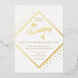 Klassieke gouden glitters Huwelijk  Folie Uitnodiging