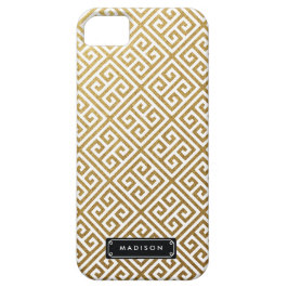 Klassieke Gouden Griekse Sleutel Gepersonaliseerd iPhone 11 Hoesje
