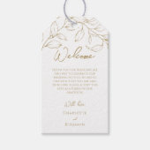 Klassieke Gouden Groen Bestemming Bruiloft Welkom Cadeaulabel (Voorkant)