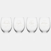 Klassieke Gouden Groen Bruiloft Bruidsfeest Wijnglas Zonder Voet (Voorkant)