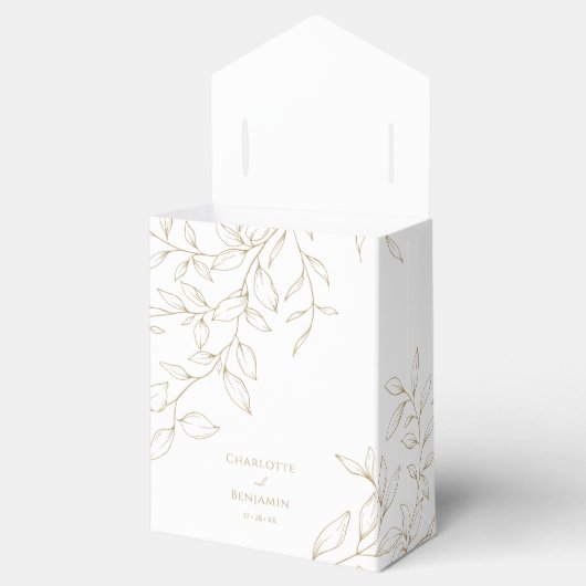 Klassieke Gouden Groen Bruiloft Dank u Bedankdoosjes (Geopend)