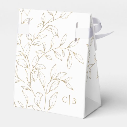 Klassieke Gouden Groen Bruiloft Dank u Bedankdoosjes (Achterkant)