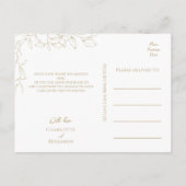 Klassieke Gouden Groen Bruiloft Dank u Briefkaart (Achterkant)