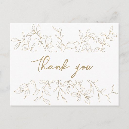 Klassieke Gouden Groen Bruiloft Dank u Briefkaart (Voorkant)