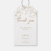 Klassieke Gouden Groen Bruiloft Dank u Cadeaulabel (Voorkant)