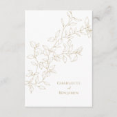 Klassieke Gouden Groen Bruiloft Details Informatiekaartje (Achterkant)