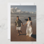 Klassieke Gouden Groen Bruiloft Foto Uitnodiging (Achterkant)