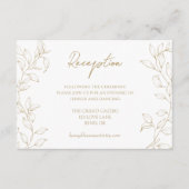 Klassieke Gouden Groen Bruiloft Receptie Informatiekaartje (Voorkant)