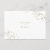 Klassieke Gouden Groen Bruiloft Receptie Informatiekaartje (Achterkant)