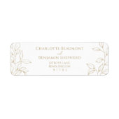 Klassieke Gouden Groen Bruiloft Retouradres Label (Voorkant)