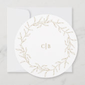 Klassieke Gouden Groen Bruiloft Ronde Save the Dat Save The Date (Achterkant)