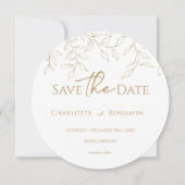 Klassieke Gouden Groen Bruiloft Ronde Save the Dat Save The Date (Voorkant)