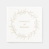 Klassieke Gouden Groen Bruiloft Servet (Voorkant)