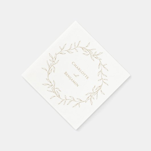 Klassieke Gouden Groen Bruiloft Servet (Hoek)