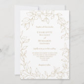Klassieke Gouden Groen Bruiloft Uitnodiging (Voorkant)
