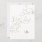 Klassieke Gouden Groen Bruiloft Uitnodiging (Achterkant)