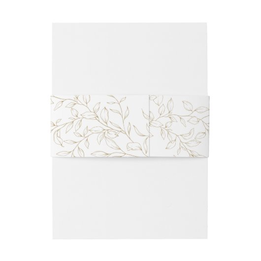 Klassieke Gouden Groen Bruiloft Uitnodigingen Wikkel (Achterkant Voorbeeld)