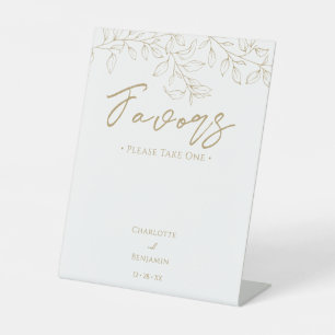 Klassieke Gouden Groen Huwelijksgunsten Reclamebord Met Voetstuk