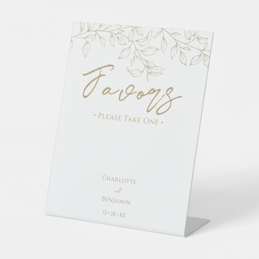 Klassieke Gouden Groen Huwelijksgunsten Reclamebord Met Voetstuk (Voorkant)