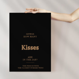 Klassieke Gouden Hoeveel Kusjes Bruiloft Feestspel Poster