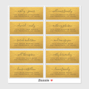 Klassieke gouden huw guest adreslabels sticker